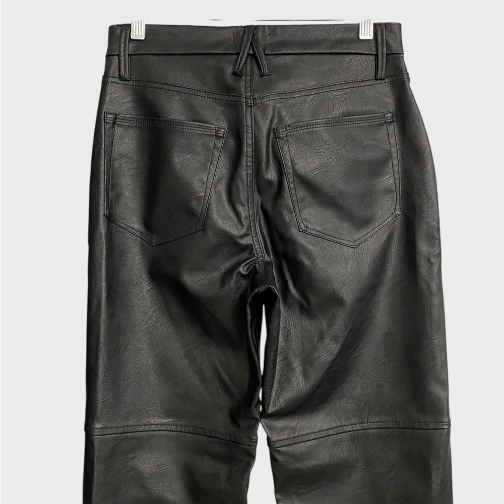 Good American Good Boy Faux Leather Pants Women's Size 6 Black Straight Leg - Picture 12 of 16